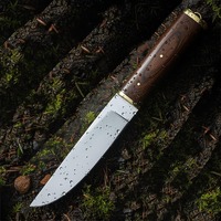 Couteau de camping Viking SAZ ENTERPRISES, acier à haute teneur en carbone, pointe clip, manche en bois, 9 pouces, non réglable, EDC, cadeau, OEM SAZ-V8