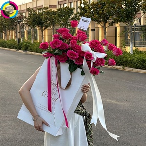 Sac en papier de luxe extra large pour fleuriste, avec logo personnalisé, sac fourre-tout cadeau pour arrangements floraux surdimensionnés - Product Image 1