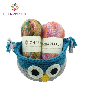 Charmkey Soft Best Multi Coloured High Bulk Hand Knitting Natural 100% Wool Ease Thick and Quick Yarns for Crochet