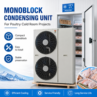 Solution d'unité de condensation monobloc OEM pour la logistique de la chaîne du froid des usines agroalimentaires, destinée au poulet, au bœuf, au poisson et aux produits agricoles surgelés