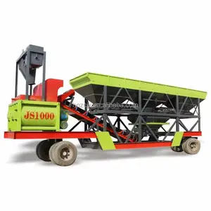 2024 New Electric Mobile Concrete Mixer Batching Plant For Building With Pump Motor Production Line Core Components