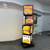 Kotak Lampu Menu LED 3D Shuntai Outdoor Lightbox, Bingkai Poster, Vacuum Forming, Kosong, Dapat Berputar