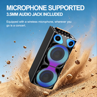 Altavoz Karaoke para Exteriores con Logotipo Personalizado, Micrófonos, FM/BT/USB/TF/AUX, Bajos Potentes, Diseño Mecha, Altavoz Portátil de 3000 mAh