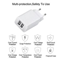 Chargeur mural certifié CE GS de qualité supérieure, prise EU, double port USB, 5V 2A 10W, adaptateur secteur pour téléphone portable
