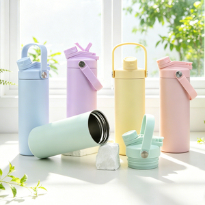 Custom Logo 18oz Insulated Stainless Steel Water Bottle 2-in-1 Straw & Sport Lid Double Wall Vacuum <b>Flask</b> <b>for</b> Bulk Order - Product Image 1