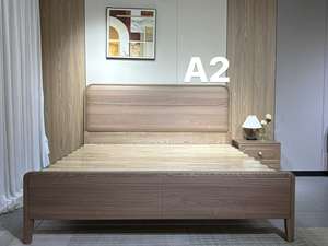 Кровать GuanSai 2025: Новая современная двуспальная кровать размера King-size с каркасом из массива дуба и ясеня для спальни - Product Image 4