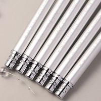 Stylo argenté double tête ovale Gel brosse Logo personnalisé cheveux en nylon double extrémité Nail Art Liner brosse ensemble outils de manucure