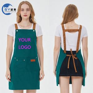 Tablier de travail respirant et confortable pour chef, en toile, avec logo brodé personnalisé, idéal pour salon de beauté, hôtel, cuisine, et tâches de nettoyage, ajustable - Product Image 1