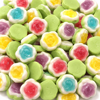Bonbons gélifiés acidulés en forme de rose 3D halal personnalisés, saveur fruitée, bonbons et confiseries en vrac, vente en gros