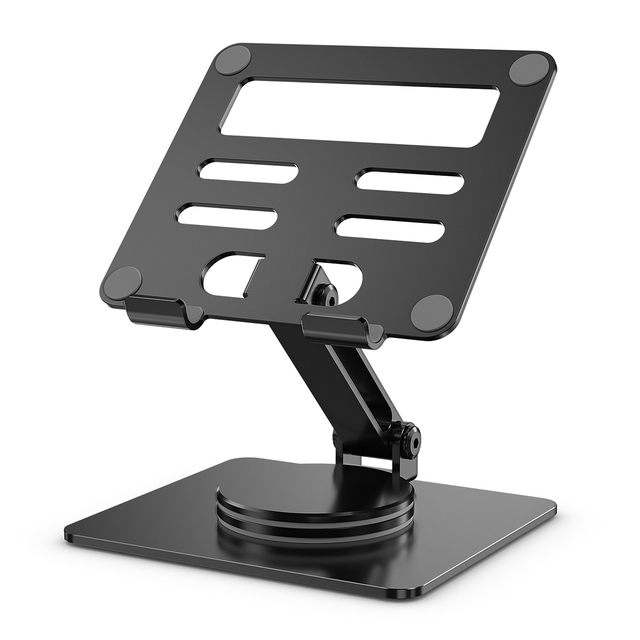 Aluminum Alloy Anti slip Pad 360 Degree Rotation Foldable Portable Stable Adjustable Tablet Mobile Cellphone Holder Stand
