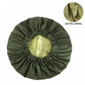 Bonnets <span class=keywords><strong>de</strong></span> Douche Unicolores pour Femmes, Double Couche, Doublure en Satin, Imperméables, Protection des <span class=keywords><strong>Cheveux</strong></span>, Bonnets <span class=keywords><strong>de</strong></span> <span class=keywords><strong>Bain</strong></span> - Product Image 2