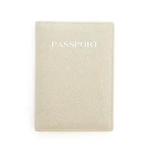 Customized rfid blocking passport holder Leather travel vest cover with 4 credit card pockets