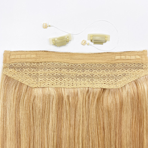 <span class=keywords><strong>Extensiones</strong></span> de cabello humano Halo Cabello doble estirado con clips extraíbles - Product Image 1