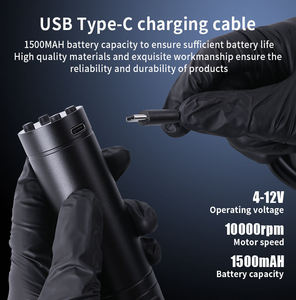 เครื่องสักโรตารี่ไร้สาย 2 ชิ้น 4-12V พร้อมหน้าจอแสดงผลอัจฉริยะ ชุดเครื่องสักไฟฟ้า - Product Image 3