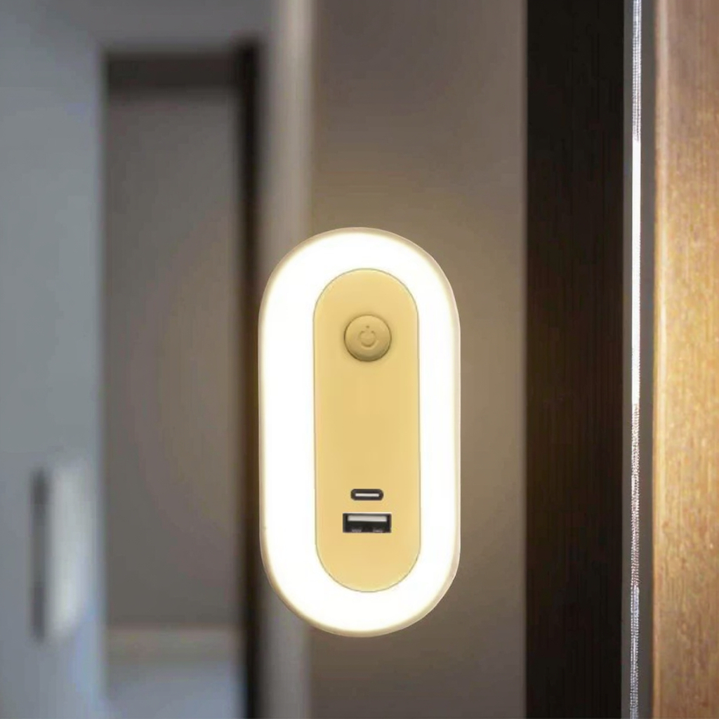 A94T Modern Intelligence Kids Baby LED Nightlight Square Mini Children Night Light Wall Plug Bed Lamp LED Night Lamp for Bedroom