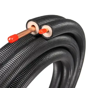 Commercio all'ingrosso prezzo di fabbrica AC tubo di rame nero PE isolato set di linee di tubo di rame