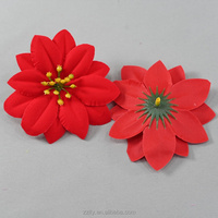 Kunstmatige Poinsettia enkele steel feestelijke kerstsfeer decoratie voor bruiloft winkel etalage decoratie groothandel
