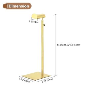 Đánh bóng vàng thép không gỉ hiển thị Ví đứng chiều cao điều chỉnh móc đơn Túi Xách Giá - Product Image 2