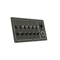 Panneau de relais à bascule 4 voies DAMAVO personnalisé 12V avec connecteur, voltmètre et piston pour applications marines, automobiles et machines