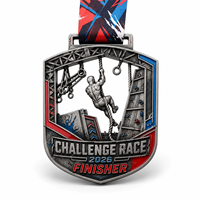 Médaille de fin de course personnalisée en alliage de zinc 3D, design compétition, pour marathon et récompenses sportives, vente en gros