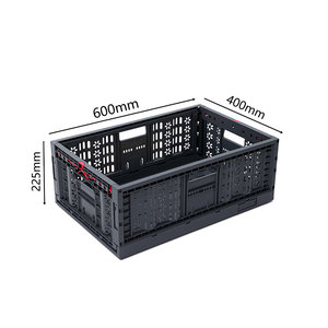 Boîte de rangement pliable pour ferme 600x400x225mm, caisses en <span class=keywords><strong>plastique</strong></span> pour la récolte des <span class=keywords><strong>fruits</strong></span> <span class=keywords><strong>et</strong></span> légumes, caisses pliables en <span class=keywords><strong>plastique</strong></span> - Product Image 2