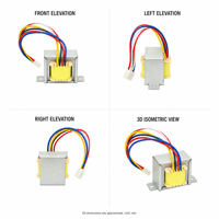 EI48 Transformator Daya Frekuensi Rendah Pelindung EMI Casing Logam Tahan Api V-0 Bobbin untuk Catu Daya