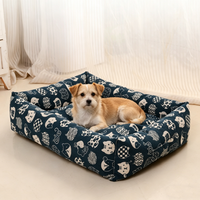 Verdicktes Quadratisches Luxus-Hundebett & Katzennest, Faltbar, Waschbar, Weich, Atmungsaktiv, Orthopädisch mit Abnehmbarem Bezug, Winter-Memoryschaum