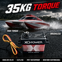Servomoteur RC étanche IP67 pour voiture, camion, bateau XQ-S8335DW 35KG, sans balais, engrenage en acier inoxydable, boîtier en aluminium 6.0-8.4V, vente en gros