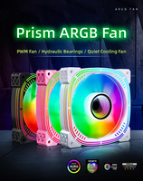 Ventilateur de boîtier PC ARGB Prism 120 mm Aura Sync PWM, radiateur 5V, refroidisseur d'air pour ordinateur gaming en PBT blanc, vente en gros