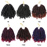 Pré torsadé printemps torsion cheveux court bombe Crochet tresses enfants Crochet cheveux 6 pouces court Bob printemps torsion Crochet cheveux