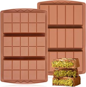 Moldes de Silicona para Barras de Chocolate Grandes y Gruesas de 3 Cavidades, Antiadherentes, Libres de BPA, con Certificación LFGB Platinum - Product Image 1