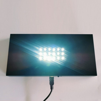 Adaptateur AU EU US et Base Led Rectangle Alimenté par Batterie Plastique Noir 18 Lumières Blanches/RVB Led Lumière Cristaux Affichage Led Base