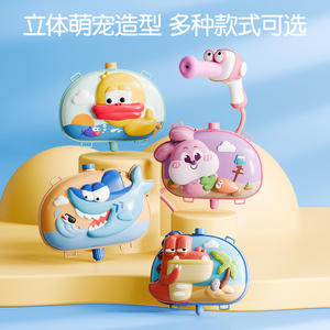 Mochila para niños con pistola de agua de 2000ml, gran capacidad, diseño de tiburón de dibujos animados, juguete de verano para niños, diversión en combate de agua al aire libre - Product Image 3