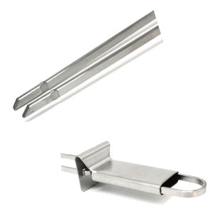 Brochetas Kabob de 13 pulgadas, doble tenedor, brochetas de barbacoa de Metal para asar a la parrilla, brocheta plana de acero inoxidable con deslizador - Product Image 6