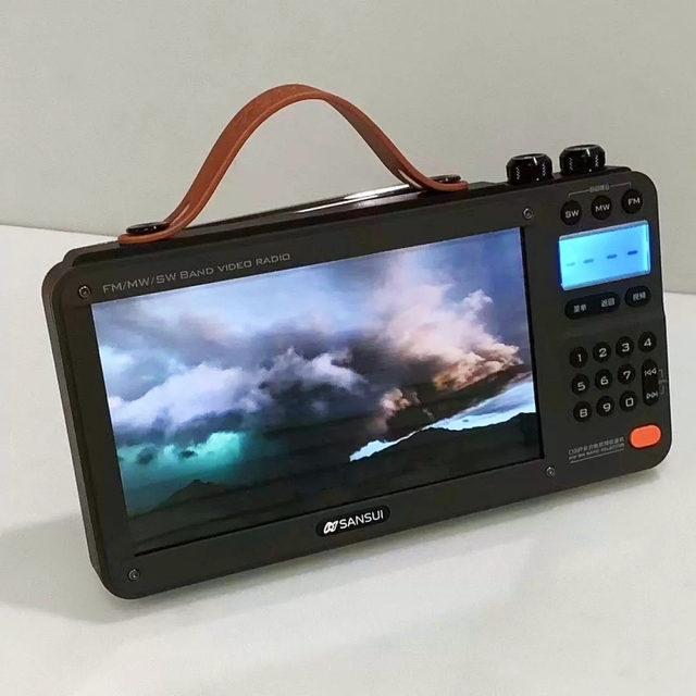 SANSUI F50 Portable FM Radio Video Display Wireless Speakers Dual TF Card Slot MP4 Music Player E-Book