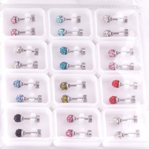 Pendientes de circonita de moda con cierre de rosca para bebé, diseño de joyería de acero inoxidable 316L a precio mayorista - Product Image 6