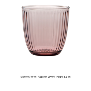 แก้วน้ำลายดอกไลแลคไลน์ โรส วอเตอร์ 29 ซล. สูง 8.2 ซม. เส้นผ่านศูนย์กลาง 8.4 ซม. ยี่ห้อ Bormioli Rocco - Product Image 3