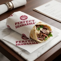 Boîtes à shawarma en papier jetables écologiques, fabriquées à partir de matériaux recyclés, avec logo personnalisé imprimé, pour la préparation des repas, les wraps de kebab doner gyro