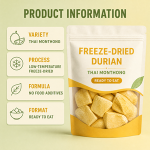Durian Monthong Tailandés Liofilizado en Trozos Dorados Crujientes para Importadores, Distribuidores, Compradores y Proveedores de Pedidos al por Mayor - Product Image 4