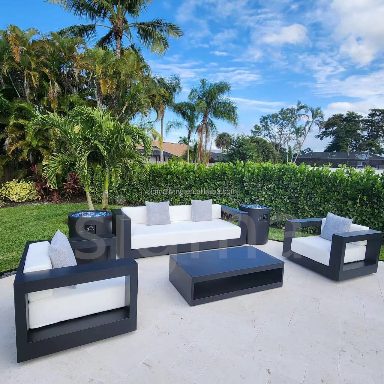 Factory New Design Patio Outdoor Furniture Sofa Set Metal Aluminum Outdoor Garden Sofa