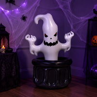 Décorations gonflables de cercueil et de squelette pour Halloween, résistantes au vent et à l'eau, pour maisons hantées et scènes extérieures