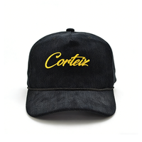 Casquette de baseball unisexe personnalisée de haute qualité, style sportif et formel, 5 panneaux, en velours/corduroy, avec visière courbée, motif à pois, style Dad Hat, avec détails métalliques
