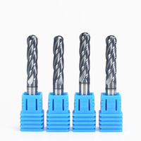 Fresa de punta esférica de 4 filos de 6 mm de carburo sólido para tallado de madera, R3, para router CNC, para creación de moldes de relieve 3D