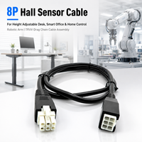 8P Hall-Draht-Steuerkabelbaum für höhenverstellbare Schreibtische, Smart Home, Tanktyp, TRVV PVC IP68, Schleppkettenkabel für Roboterarme