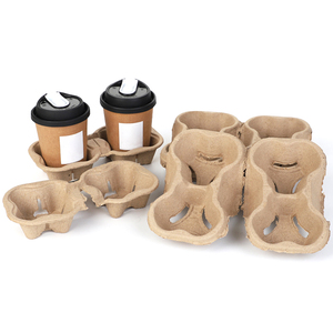 Portavasos <span class=keywords><strong>de</strong></span> Pulpa <span class=keywords><strong>de</strong></span> Papel Personalizados al por Mayor, para 2/4 Vasos <span class=keywords><strong>de</strong></span> Café, Portavasos para Bebidas Calientes - Product Image 2