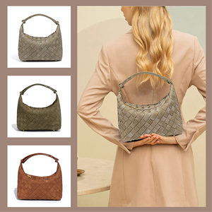 Sac à déjeuner portable en PU tissé mat imperméable et léger, collection Automne/Hiver 2026, avec fermeture éclair et poche intérieure, design compact pour femme - Product Image 5