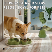 Bol pliable en silicone gel arrondi pour alimentation lente - Bol alimentaire portable étanche, antidérapant et anti-étouffement pour chiens et chats