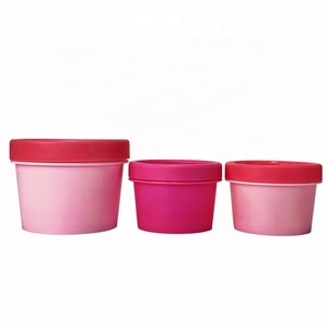 Emballage de soins de la peau populaire pêche rose pot de gommage en plastique 200g crème glacée masque capillaire Gel beurre pot cosmétique en plastique avec couvercle en dôme - Product Image 5