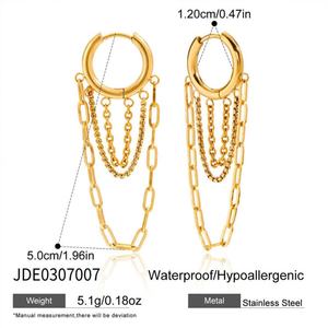 Boucles d'oreilles tendance 2025 en acier inoxydable anti-ternissement, bijoux pendantes pour femmes, style coréen - Product Image 5