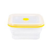 Ensemble de 4 boîtes à lunch scolaires pliables en silicone personnalisées, carrées et rectangulaires, récipients de rangement pliables et utilisables au micro-ondes